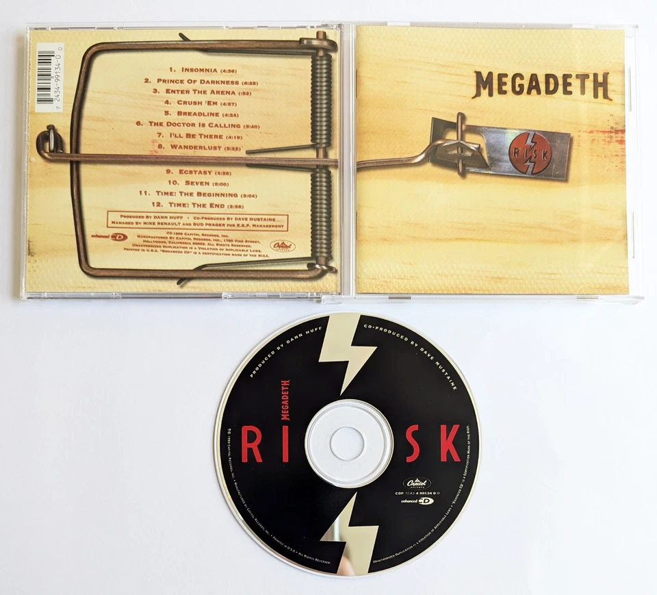 MEGADETH Risk CD 1999 US 1st Pressing MARTY FRIEDMAN Crush Em DANN HUFF Original Foto 1 de 1