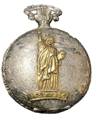 Vntg Statue Of Liberty Eagle Pocket Watch 1886-1986 New Batt Runs! Great Gift! - Image 1 of 4