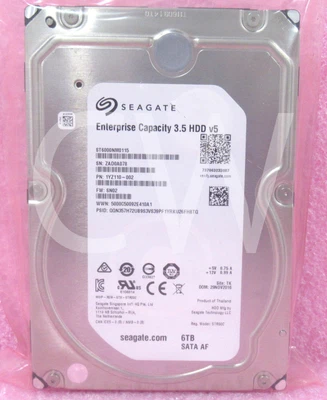 Disco duro ST6000NM0115 Seagate EXOS 6 TB 7,2 K RPM 6 Gbps 3,5" SATA HDD V5 Foto 1 de 2