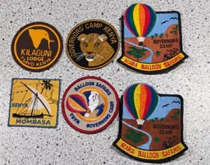 Lot of 6 African Souvenir Patches Mara Balloon Safaris Governor's Camp Kenya - Picture 1 of 4