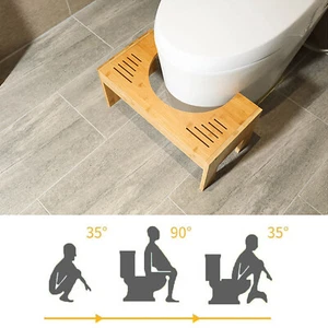 Toilettenhocker Toilettenhilfe Rutschfest WC Schemel Toilettenstuhl Bambus Neu - Bild 1 von 10