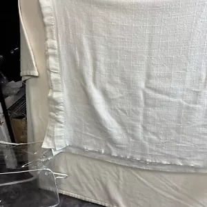 Vintage Stevens-Utica bianco cialda termica coperta acrilica bordo nylon 66x84”Twin USA - Foto 1 di 6