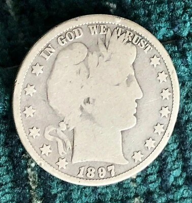 1897 Barber Silver Half Dollar 50c-Very Good condition - Image 1 of 2