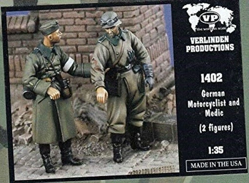 Verlinden # 1402 German WWII Wounded Motorcyclist & Medic  Figures Set 1:35 MIB - Image 1 of 1