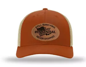Still Ranching "Essential" USA Richardson Flexfit Hat, Heather Burnt Orange/Tan - Picture 1 of 5