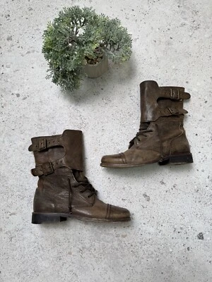 Botas AllSaints Mujer Damas Combate Militar Moto Hebilla con Cinturón EE. UU. 8; UE 38 Foto 1 de 4