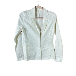 Eileen Fisher womens size XS ivory organic linen thin summer blazer - Picture 1 of 4