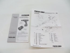 Porter-Cable Akkuschrauber Bedienungsanleitung Modell 862 + Teilelistenblatt - Bild 1 von 4