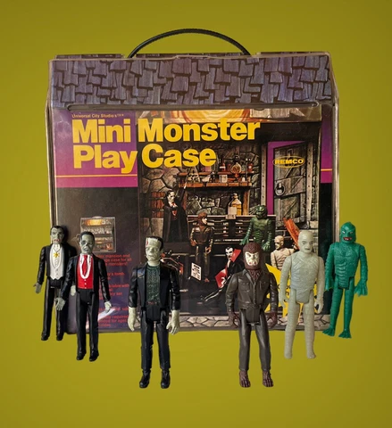 🔥1980 Universal Mini Monster Case~WITH COMPLETE SET OF 6 REMKO FIGURES RARE🔥 Cover