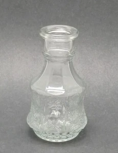 Small Clear Glass Collectible Round Bud Vase H = 5.5 inches Vintage Style Jar - Picture 1 of 6