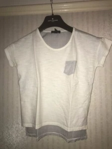 Gap Kids White and Blue Stripe T-shirt Age 12 years - Picture 1 of 3
