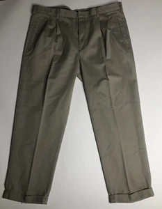 Savane Men's  Khaki Pleated Front Slacks 42 X 30 - Pleated - Picture 1 of 7