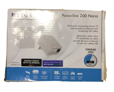 Netgear Powerline AV 200 Nano Adapter XAV2101 100PAS Wall Plug  - Image 1 of 4