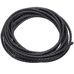 5,5 iarde cavo in vera pelle 4 mm tondo intrecciato cavo in pelle bolo marrone - Foto 1 di 6