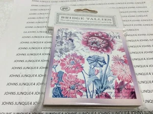 BRIDGE TALLIES New in sealed plastic bag Blooms and Bees #BCT245 Blue/Red - Picture 1 of 2