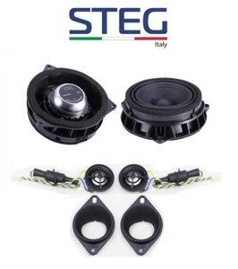 STEG BMX45C KIT CASSE 2 VIE PER BMW X1 X3 X5 X6 220W WOOFER TWEETER ALTOPARLANTI - Imagen 1 de 7