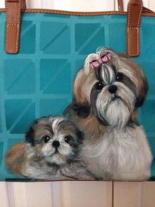 Shih Tzu handbemalte Handtasche Pocketbook Tote - neu - WUNDERSCHÖN! - Bild 1 von 3