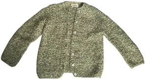 Cárdigan suéter vintage de lana SPORTWORLD ITALY tejido a mano para damas verde M ITALIANO - Imagen 1 de 6