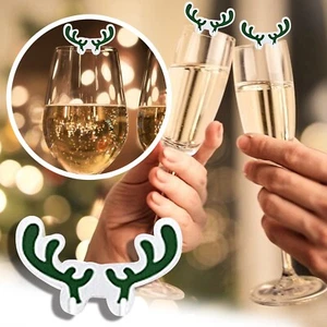 Gorra Copas de Vino Decoración de Navidad Árbol Feliz Fiesta Año Nuevo Regalo 10 PIEZAS Alce - Imagen 1 de 4