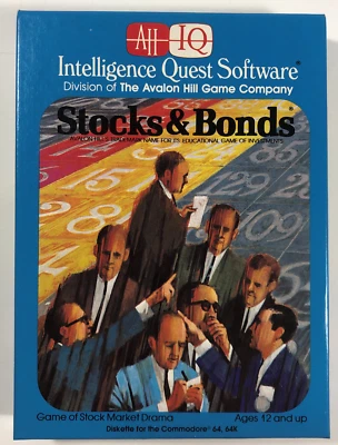Stocks & Bonds / Avalon Hill Game / Commodore 64/128 Box / Manual / Disk - Image 1 of 4