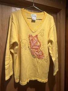 The Quacker Factory Yellow Womens Sweater 2X - Picture 1 of 10