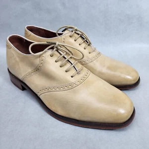 Florsheim Men's (Size D) Duckie Brown Leather Cream Saddle Oxford Dress Shoes - Picture 1 of 13