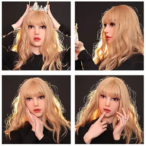 Maschera viso donna silicone realistica crossdresser maschera testa per donna per cosplay - Foto 1 di 27
