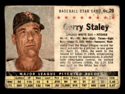 1961 Post Baseball #29 Gerry Staley PR - Image 1 of 2