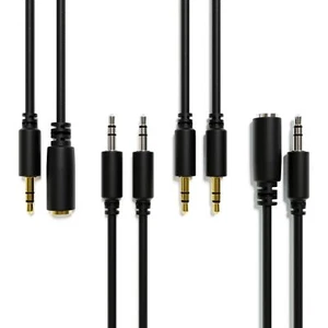 ExcelValley - Audio AUX Extension Cables Leads - Stereo Mini Jack TRS 3.5mm 1/8" - Picture 1 of 10