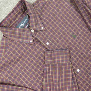 Ralph Lauren Shirt Mens Large Classic Fit Red Blue Plaid Long Sleeve Oxford - Picture 1 of 9