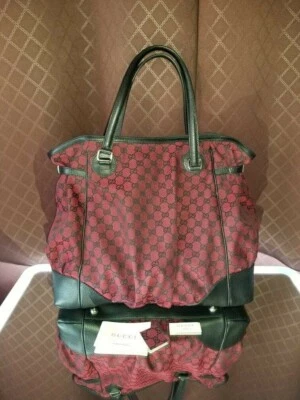 Новая аутентичная холщовая большая сумка-тоут GUCCI Full Moon Guccissima GG с монограммой из денима - Изображение 1 из 4