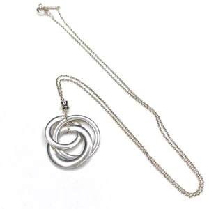 Collana catena ciondolo tre cerchi ad incastro Tiffany & Co 1837 argento 925 - Foto 1 di 12
