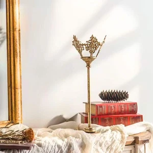 Candelabro Corona Pilar Oro/Latón Francés Provincial 39 cm - MEDIANO - Imagen 1 de 5