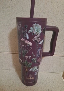 Harry Potter Tumbler 40oz Herbology Mug Simply Modern Purple Floral Straw Steel - Picture 1 of 11