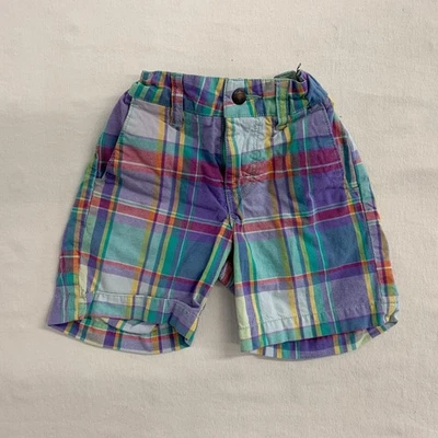 Pantalones Cortos Chinos Volcom Niños Talla 2T Multicolor A Cuadros Cintura Ajustable Algodón Foto 1 de 3