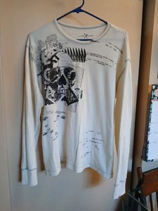 Top termico uomo Marc Ecko beige grafica manica lunga cotone taglia L - Foto 1 di 4