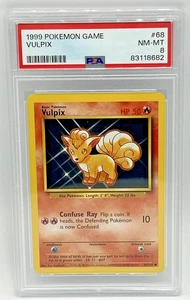 1999 POKEMON #68 VULPIX BASE SET UNLIMITED HP 50 ERROR NM-MT PSA 8 - Picture 1 of 2