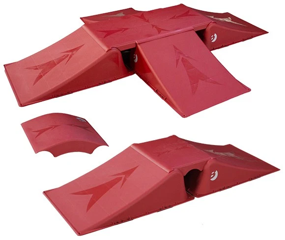 Sandora Skater Rampe für Skateboard, Scooter Inliner Skaterrampe 9tlg rot 34040 - Bild 1 von 1