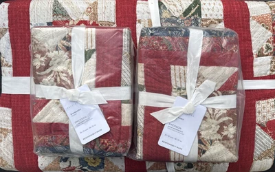 Pottery Barn Emerson Patchwork Reversible King Quilt + (2) STD Shams - NEW - Image 1 of 4