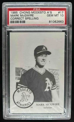 Chong Modesto A's Mark McGwire 1985 ortografía correcta novato RC #17 PSA 10 Foto 1 de 2