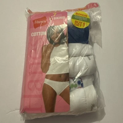 Hanes Size 4 XS  7 pack Bikinis Panties With Comfort Soft Waistband “read” - Image 1 of 4