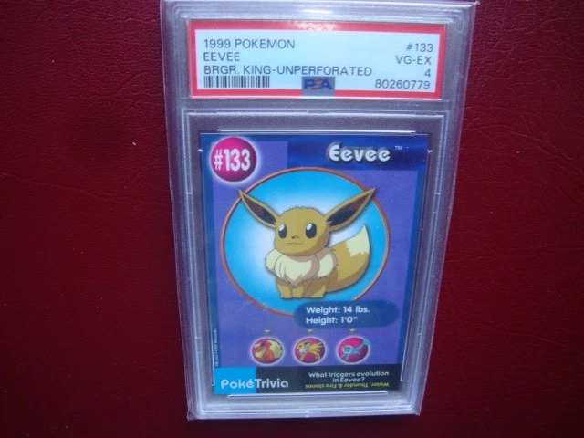 1999 Burger King Pokemon Eevee UnPerforated card # 133  Psa 4 Vg/Ex - Image 1 of 1