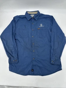 Carhartt blau Baumwolle Safari Stil Knopf Langarm Hemd Arbeitskleidung Herren Große L - Bild 1 von 7