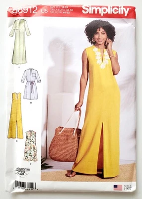 Simplicity Sewing Pattern S8912, Long Dress, Tunic, Long Tunic, Dress, 16-24 - Image 1 of 4