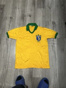 Campea Futbol Soccer CBF Brazil Brasil Home 1986/1989 World Cup Jersey 80's XL - Picture 1 of 5