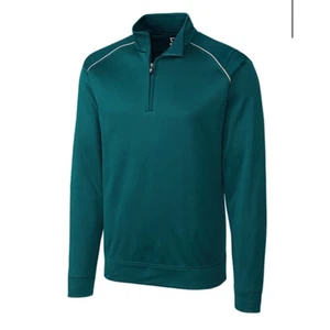 Cutter & Buck CB DryTec 5XB Green Weathertec Ridge Half Zip Pullover Golf B/T - Picture 1 of 7
