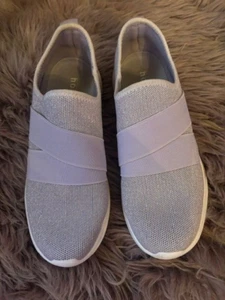 Lovely Comfy Holster Mauve Lurex Sparkle Wedge Walking Shoes Size 41 Excellent - Picture 1 of 3