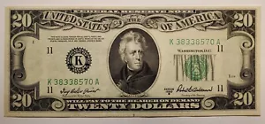 Series 1950B $20 Federal Reserve Note # K38338570A - Picture 1 of 6