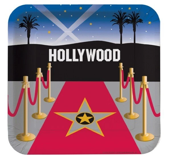 Hollywood - Movie - Awards Red Carpet Night Paper Plates - Party ware - Image 1 of 1