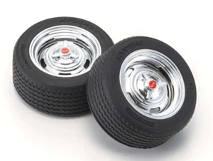 Kyosho 1/10 Wheels VINTAGE CHROME RIM + TIRE (Pre-Glued) (2PC) #FATH707SMM - Picture 1 of 5